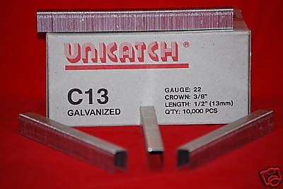 1 Cs.Unicatch C13 1/2" Galv.Upholstery Staples fits Bostitch #7100 Staplers