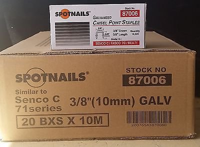 1 Cs.Spotnail 3/8"x3/8" Galv.Upholstery 100,000 Staple fits Senco,Bostitch,BEA