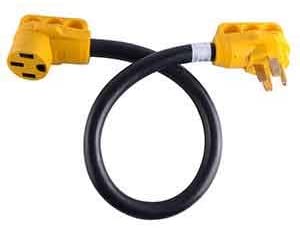 Superior Electric RVA1534 15 ft. 50 Amp NEMA 14-50R RV 6AWG Extension Cord Plug NEMA 14-50P W/Handle
