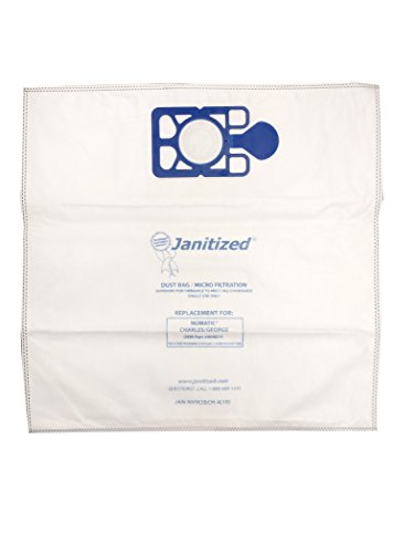 Janitized JAN-NVM2BCH-4(10)Vacuum Bag for Nacecare and Numatic Charles/George, 300 Series Vacuum Cleaners, OEM#604016 (Case of 100)