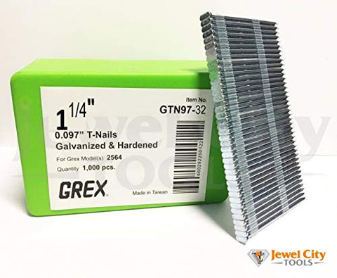 Grex 0.097" 1-1/4" T-Nails GTN97-32 (Qty: 1,000)