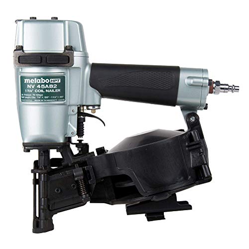 Metabo HPT Roofing Nailer, Pneumatic, Coil Roofing Nails from 7/8-Inch up to 1-3/4-Inch, 16 Degree Magazine (NV45AB2)