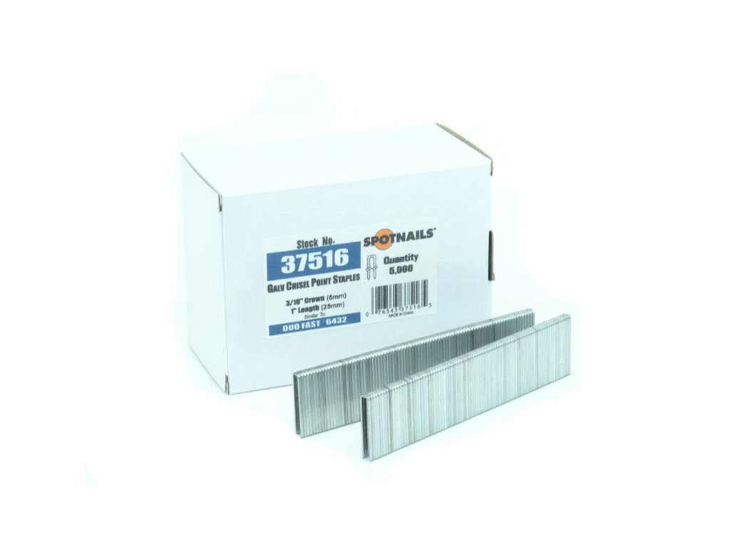 SpotNails 37512 3/4" Galv 19 Ga Chisel 3/16" Crown Fine Wire Staples 50M