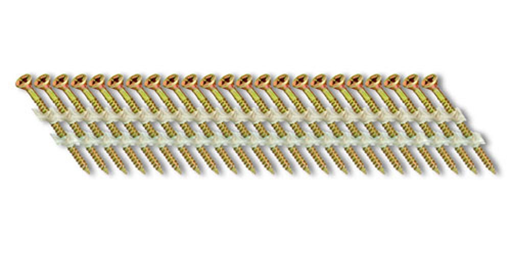 Fasco SCPS1013CSEG Scrail Fastener Coarse Thread 30-33-Degree Plastic Strip Electro-Galvanized Square Drive, 3-Inch x .113-Inch, 1000 Per Box - StaplermaniaStore
