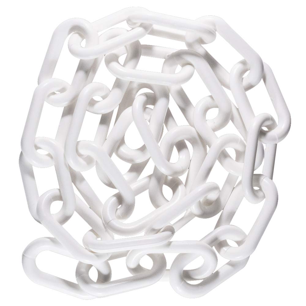1" Plastic Chain, 100 feet-White - StaplermaniaStore
