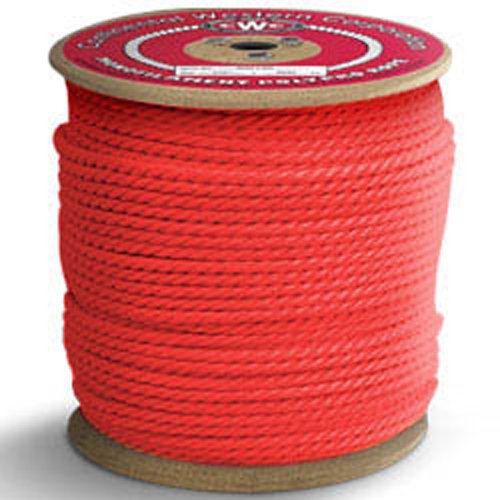 Cwc 3-Strand Polypropylene Rope - 3/8' x 600 ft., Red