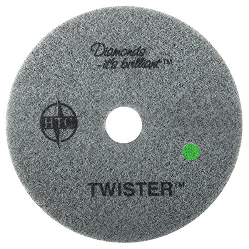 Americo Manufacturing 435513 Twister Green 3000 Grit Floor Pad for Step 3 Polishing and Daily Maintenance (2 Pack), 13" - StaplermaniaStore