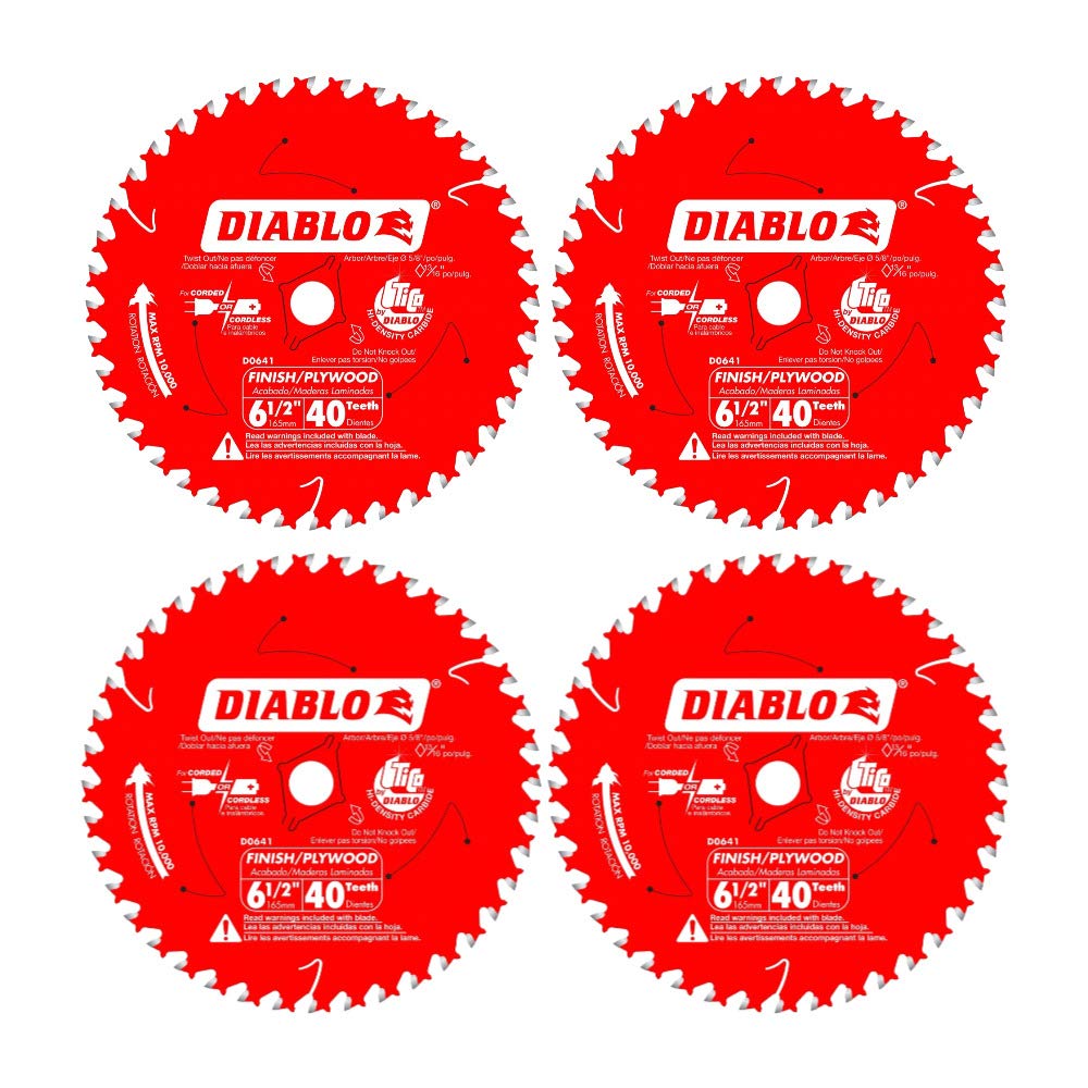 Diablo D0641X 6-1/2 by 40 Finishing Saw Blade 5/8-Inch Arbor (4 Pack)
