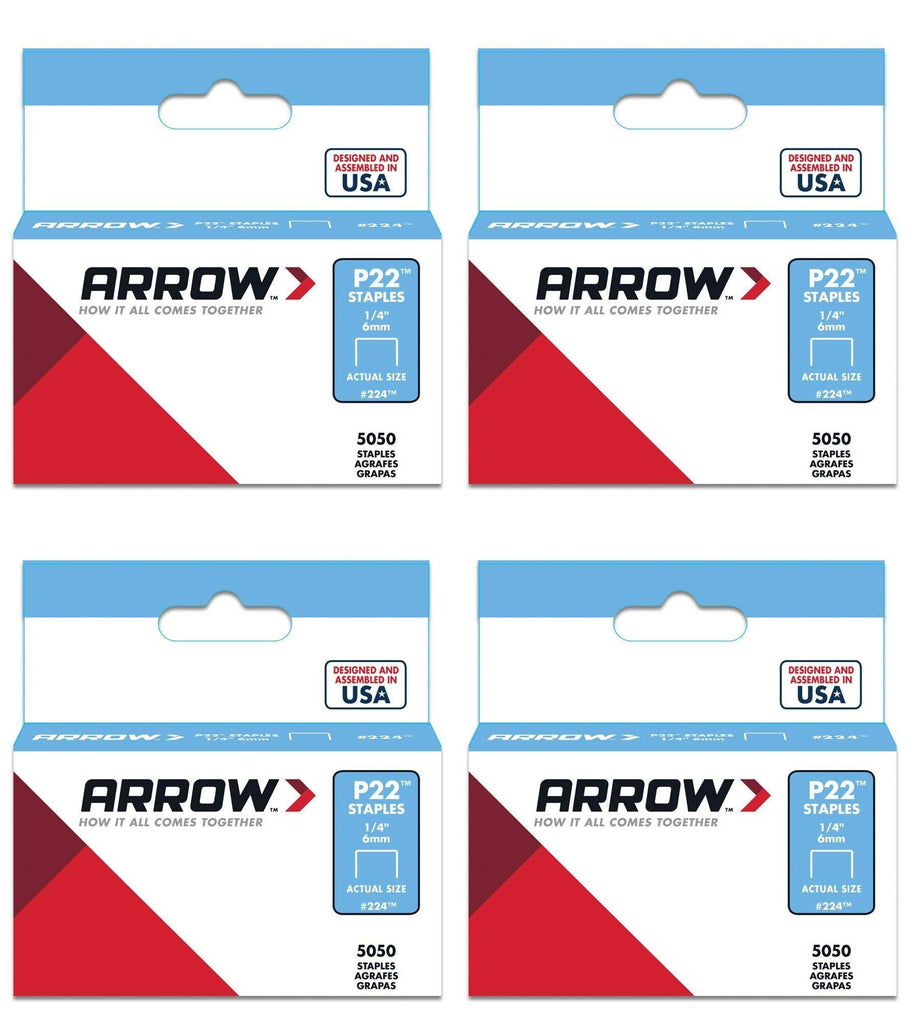 Arrow Fastener 224 Genuine P22 1/4-Inch Staples, 5,050-Pack Pack of 4