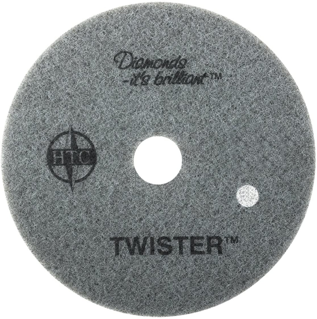 Americo Manufacturing 435312 Twister White 800 Grit Floor Pad for Step 1 Deep Cleaning (2 Pack), 12"