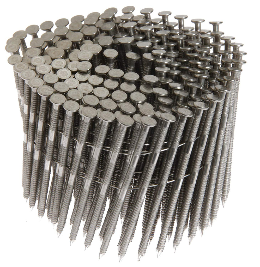 Grip Rite Prime Guard MAXC62823 15-Degree Wire Coil 2-1/2-Inch by .09-Inch Ring Shank, Stainless Steel Siding Nails, 3600 Per Box - StaplermaniaStore