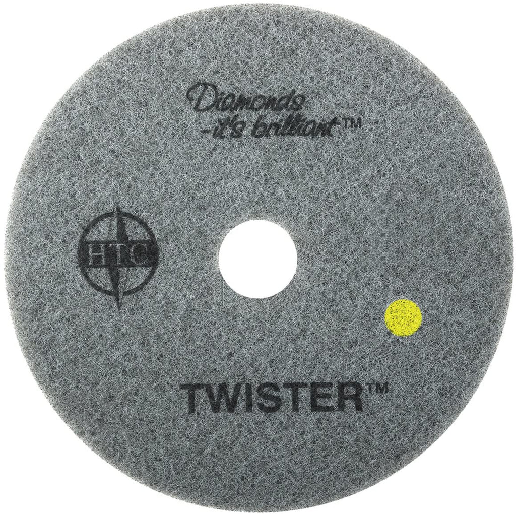 Americo Manufacturing 435416 Twister Yellow 1500 Grit Floor Pad for Step 2 Initial Polishing (2 Pack), 16" - StaplermaniaStore