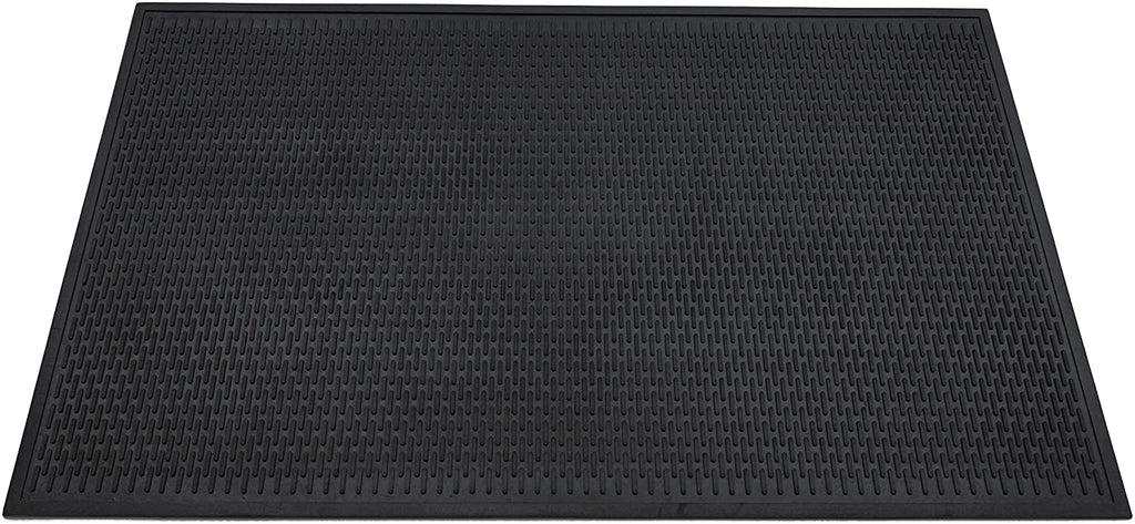 Americo Manufacturing 7633046 Dirt Stopper Outdoor Rubber Scraper Mat with Ribbed Backing, 4' x 6', Black