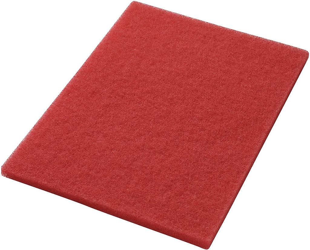 Americo Manufacturing 40441428 Red Buffing Floor Pad Rectangle (5 Pack), 14" x 28" - StaplermaniaStore