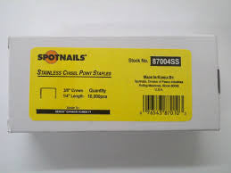 C04 Stainless Steel Staple 22 Gauge 3/8" crown, 1/4" length - StaplermaniaStore