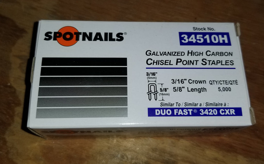 Duo Fast Type 3420CXR 3/16" Crown X 5/8" Staples