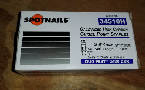 Duo Fast Type 3420CXR 3/16" Crown X 5/8" Staples