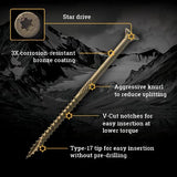 Big Timber BTX93#9 by 3-inch T-25-drive bit Bronze Star Flat Head Screws-Exterior,(2000 per Box)