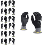 Cordova 6930XL Conquest Xtreme Gloves, Premium, Gray Nylon/Spandex Shell, Full Black Foam Nitrile/Pu Coating, Black Nitrile Dots, X-Large, 12-Pack