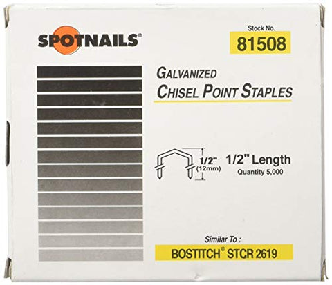 Spot Nails Spot Nails 81508 1/2-inch Staples similar to Bostitch STCR2619 5,000 per Box