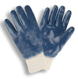 Cordova Standard Dipped Nitrile Gloves, Fully Coated, Interlock Lined, Knit Wrist, 12-Pack
