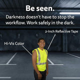 Cordova V421 Cor-Brite Type R, Class II, Lime Birdseye Mesh T-Shirt, Sleeveless, Chest Pocket, 2-Inch Silver Reflective Tape