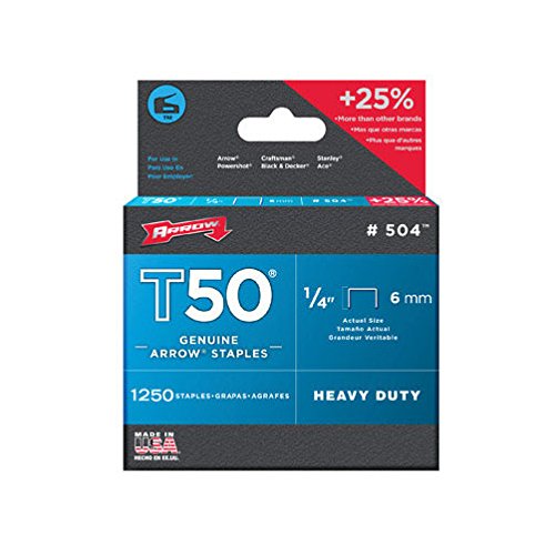 Arrow Fastener 50424 1/4" T50 Staples