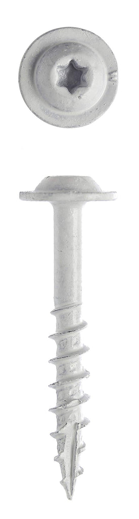 Big Timber GDW7114W #7 x 1-1/4 in. White Garage Door Weather Strip Star Drive Round Washer Head Screw 4000 Pack