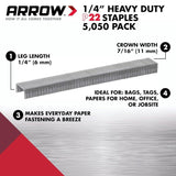 Arrow Fastener 224 1/4 P22 Staples