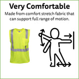 Cordova V421 Cor-Brite Type R, Class II, Lime Birdseye Mesh T-Shirt, Sleeveless, Chest Pocket, 2-Inch Silver Reflective Tape