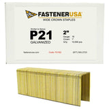 2" Leg x 1" Crown 16GA Galvanized P21 Staples 10M Box