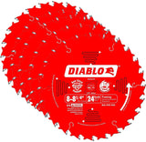 Freud D0824X Diablo 8-1/4-inch 24 Tooth ATB Thin Kerf Framing Saw Blades, 5-Pack