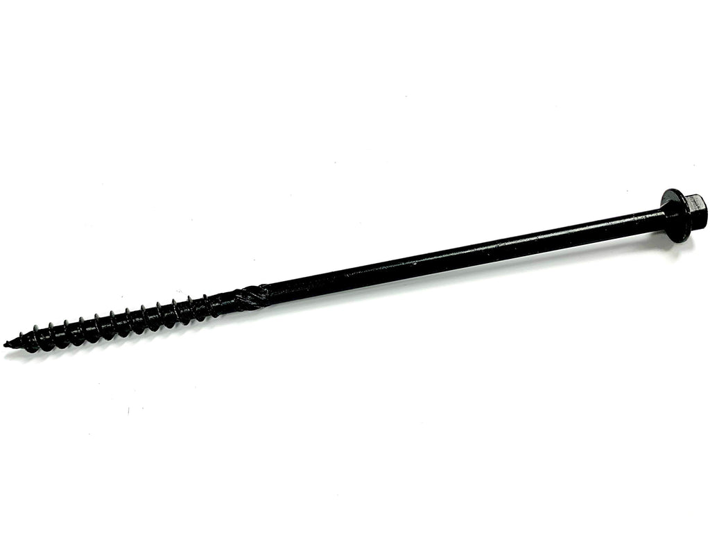 Big Timber BL10 Hex Washer head 5/16" #14 x 10" Black Log Screw, (250per Pack)