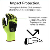 Cordova 7735 Impact Gloves, Padded Nitrile Coating for Extra Grip, Reinforced Thumb, High-Visibility Work Gloves with Impact Protection, Flexible and Comfy, Heavy-Duty, X-Large, 10-Pack Bulk Gloves