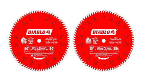 Freud D1080X Diablo 10-Inch 80-tooth ATB Finish Saw Blade with 5/8-Inch Arbor Coating 5 PACK