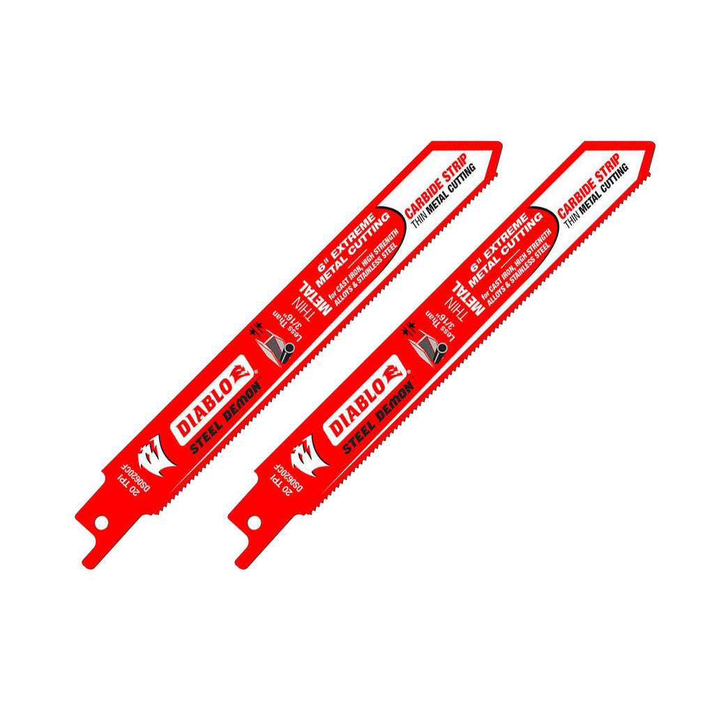 Freud DS0620CF 6" 20 TPI Demon Extreme Thin Metal Reciprocating Blades, 2-Pack