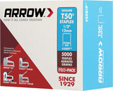 Arrow 508IP Heavy Duty T50 1/2-Inch Staples for Upholstery, Construction, Furniture, Crafts, 5000-Pack