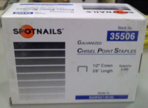Spotnail 35506 3/8" 50 Series H.M. Staples - 5,000 Count Box