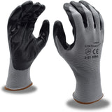 Cordova Cor-Touch II 13-Gauge Gloves, Gray Polyester Shell, Black Flat Nitrile Palm Coating, 12-Pack