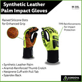 Cordova OGRE Gloves, Lime Green Spandex Back, Orange Synthetic Leather Palm, TPR Protectors, Silicone Grip, Neoprene Cuff