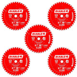 Freud D0641X Diablo 6-1/2-inch 40 ATB Finishing/Plywood Circular Saw Blade, 5-PK