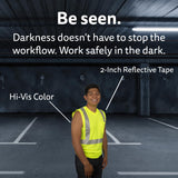Cordova V421 Cor-Brite Type R, Class II, Lime Birdseye Mesh T-Shirt, Sleeveless, Chest Pocket, 2-Inch Silver Reflective Tape