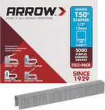 Arrow 508IP Heavy Duty T50 1/2-Inch Staples for Upholstery, Construction, Furniture, Crafts, 5000-Pack