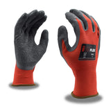 Cordova Ion Flex Gloves, 13-Gauge, Red Nylon Shell, Dark Gray Latex Palm Coating, 12-Pack