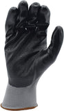 Cordova Cor-Touch II 13-Gauge Gloves, Gray Polyester Shell, Black Flat Nitrile Palm Coating, 12-Pack