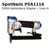 SpotNails PSA1116 Upholstery Stapler for 20-Gauge 3/8-Inch Crown Staples, 1/4 - 9/16-Inch uses A11 Staples