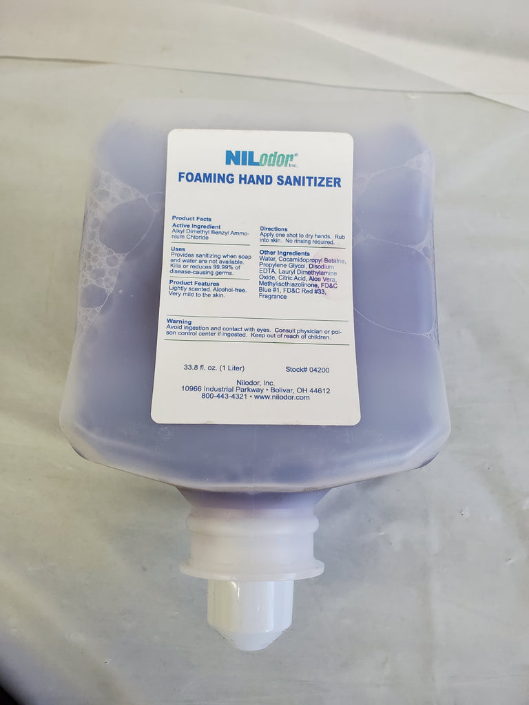Nilodor Foaming Hand Sanitizer Refill 04200 Fresh Scent 1 liter - StaplermaniaStore