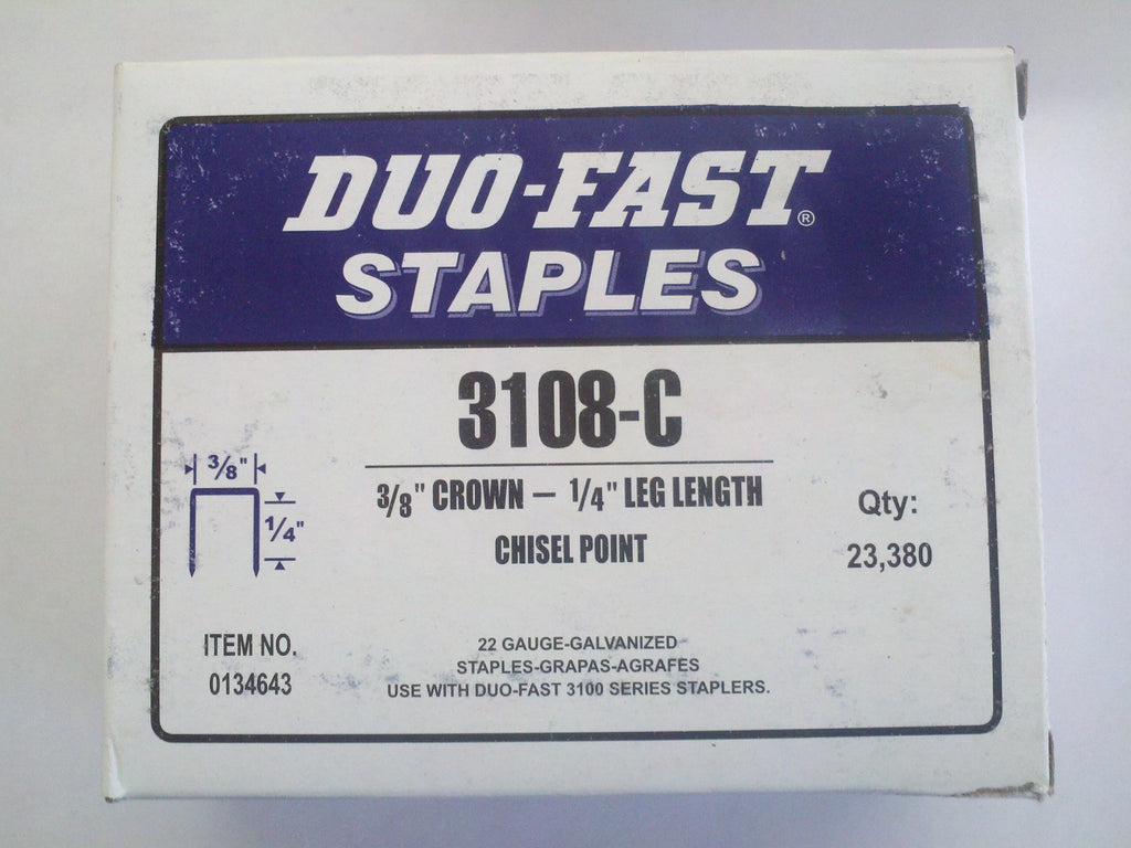 Duo Fast 3108C 3/8" Crown X 1/4" Staple - StaplermaniaStore