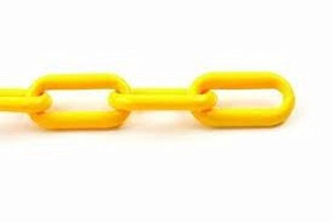 Plastic Barrier Chain, 1.5" Diameter, 100' Length, Yellow - StaplermaniaStore