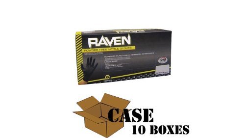 SAS Safety Raven - Nitrile Exam Powder Free Gloves 6 Mil- Case Size X-Large - StaplermaniaStore